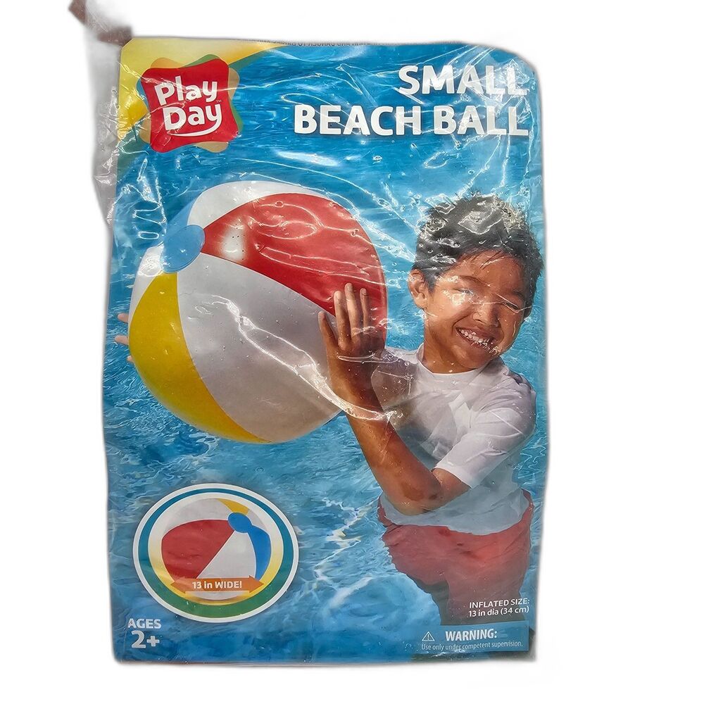 NEW Play Day 13-inch Traditional Rainbow Beach Ball Water Toy